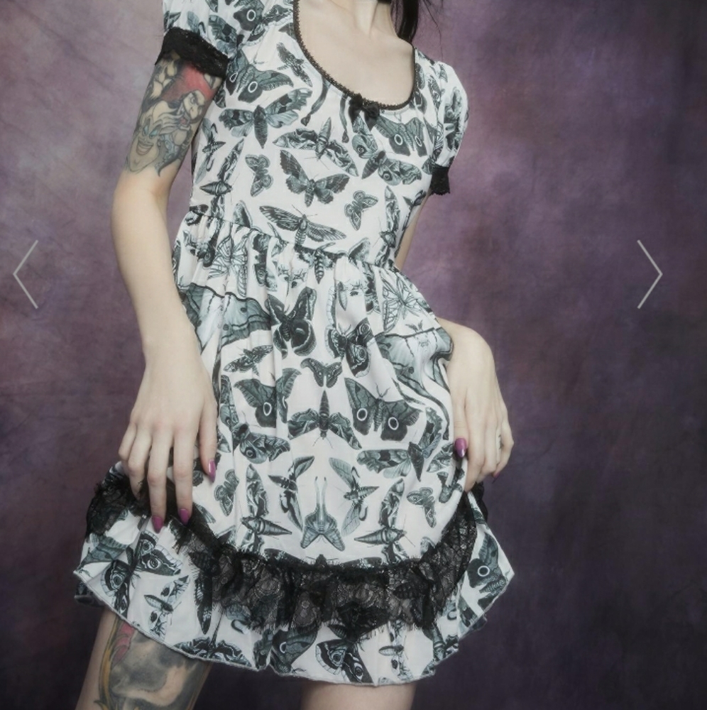Dollskill Widow moth print dress XXL